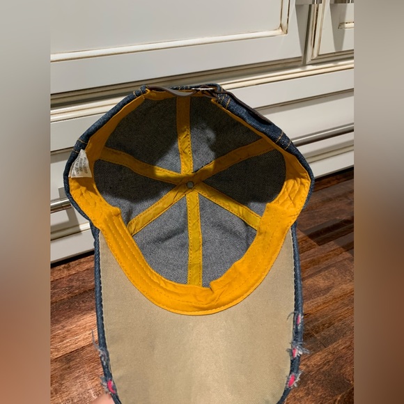 PATRIOTIC BLING WITH AMERICAN FLAG PATCH HAT BALL CAP ADJUSTABLE BLUE DENIM - Picture 5 of 7